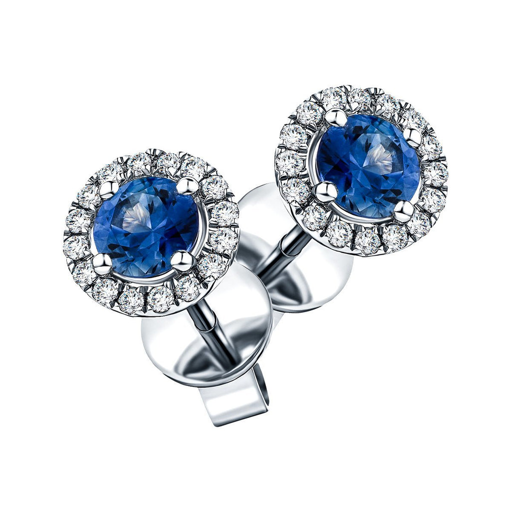 White Sapphire Sterling Silver Earrings | Sapphire Stud Earrings White Gold  - 18k - Aliexpress